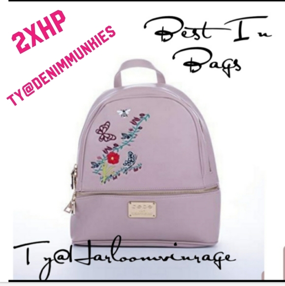 bebe Handbags - 🚫SOLD🚫bebe Floral Embroidered Large Backpack NWT